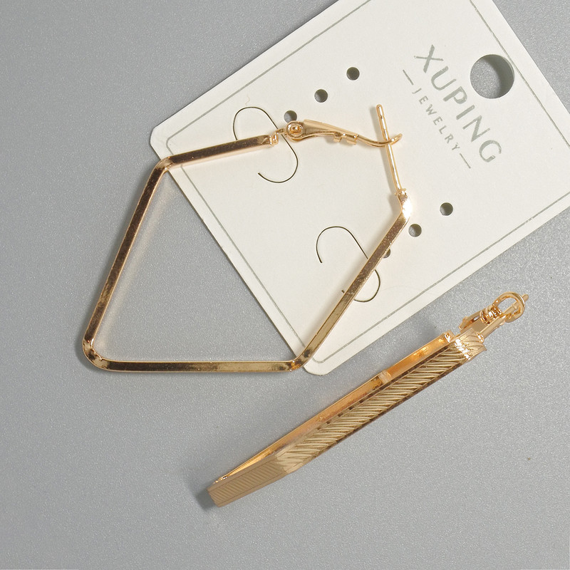 Сережки кільця Xuping, товщина 3мм, діаметр 34х51мм+ - позолота 18К
