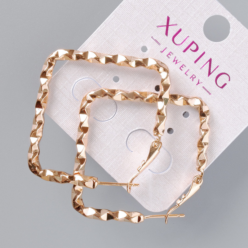 Сережки Xuping, діаметр 42х42мм, позолота 18К