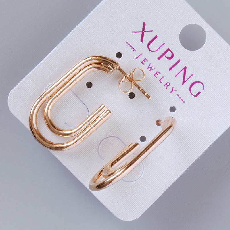 Сережки пусети Xuping, діаметр 29х16мм+- позолота 18К