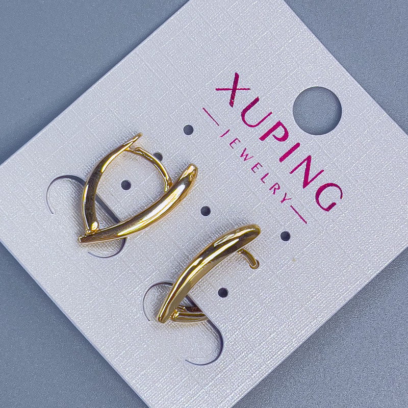 Сережки Xuping 19х2, 5мм+- позолота 18к
