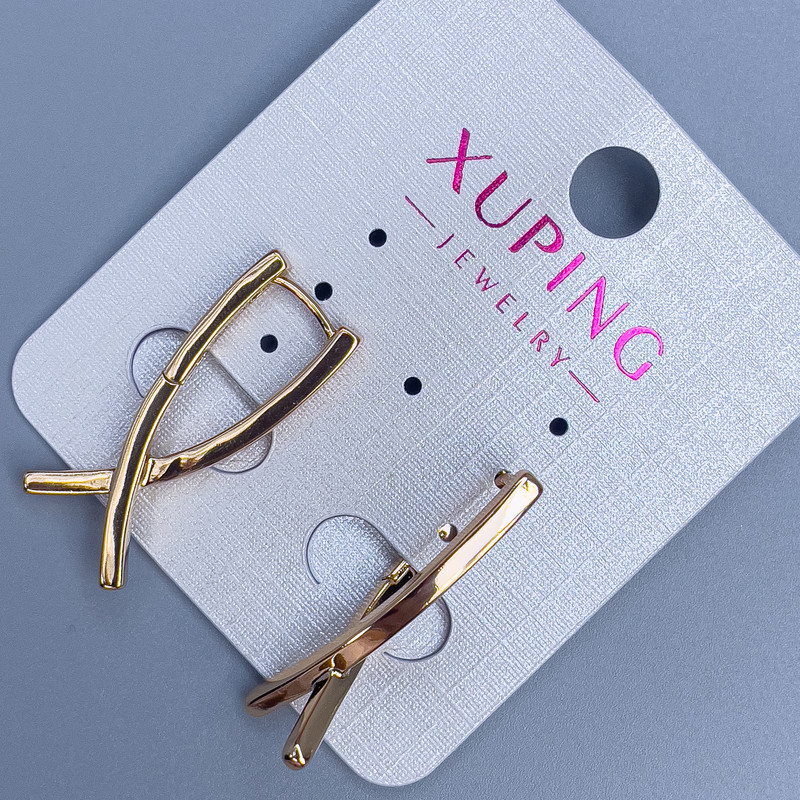 Сережки Xuping 27х2, 5мм+- позолота 18к