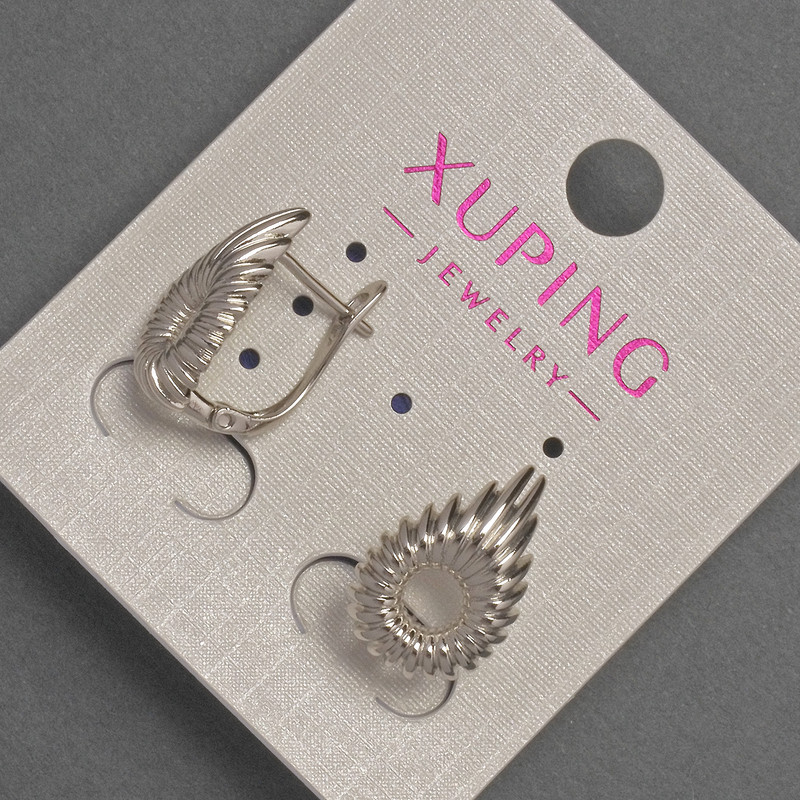 Сережки Xuping, діаметр 11мм+-, довжина 18мм+- родій