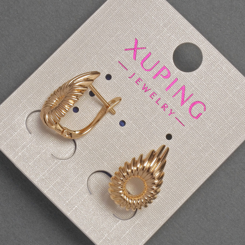 Сережки Xuping, діаметр 11мм+-, довжина 18мм+- Позолота 18К