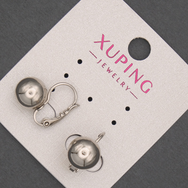 Сережки Xuping 10х15мм родій