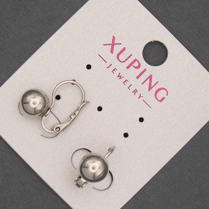 Сережки Xuping 8х15мм родій