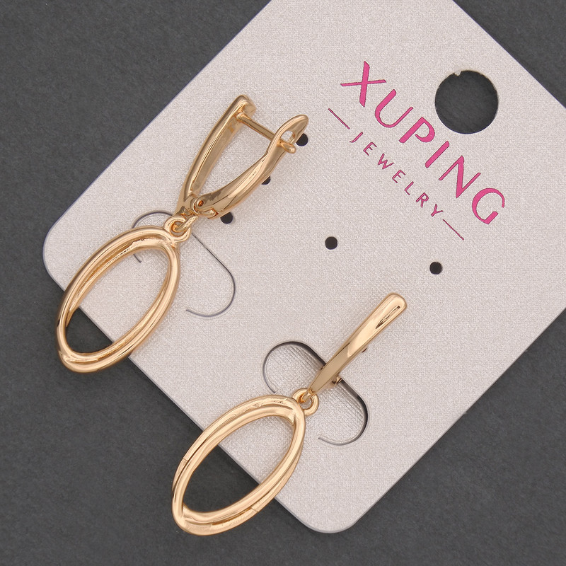 Сережки Xuping, діаметр 12vм + -, довжина 35мм + - позолота 18к