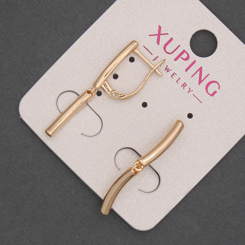 Сережки Xuping, діаметр 3мм + -, довжина 27мм + - позолота 18к