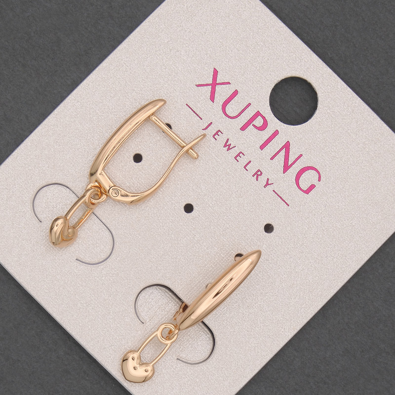 Сережки Xuping, діаметр 5мм + -, довжина 24мм + - позолота 18к