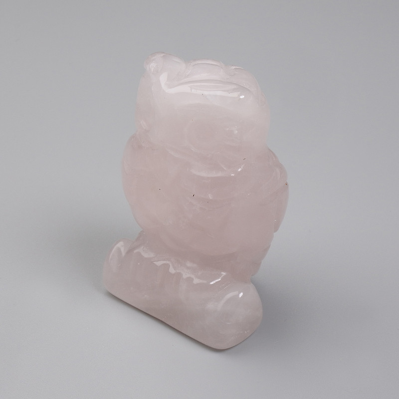 Сувенірна статуетка Сова Рожевий кварц 52х33х25мм+