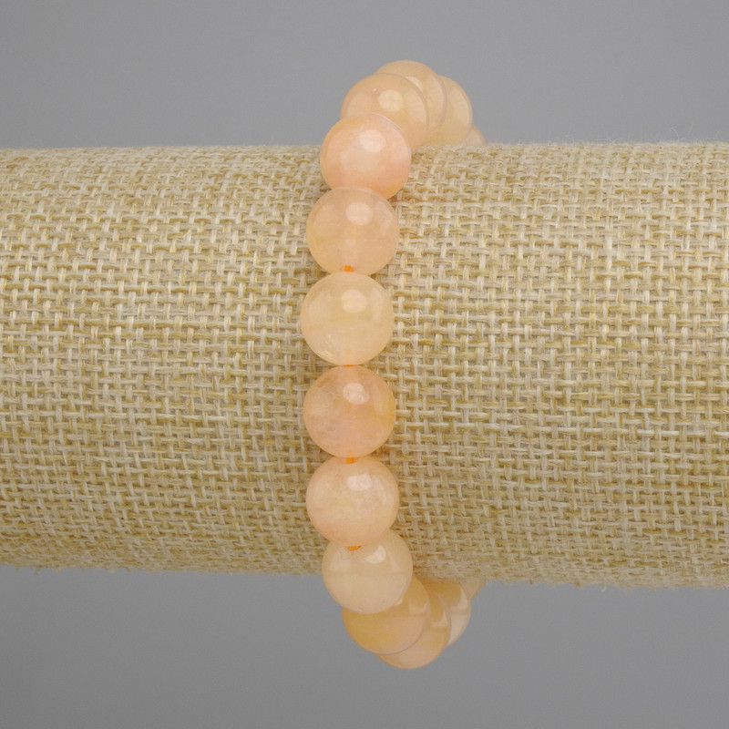Браслет Цитрин прес гладка кулька, діаметр 10мм+-, довжина 18см +- стрейч