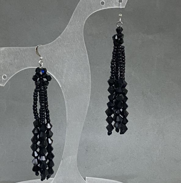 Сережки Чеський кришталь, довжина 90мм +