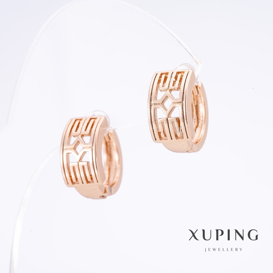 Сережки Xuping позолота 18К, довжина 1, 5 см, товщина 7, 5 мм