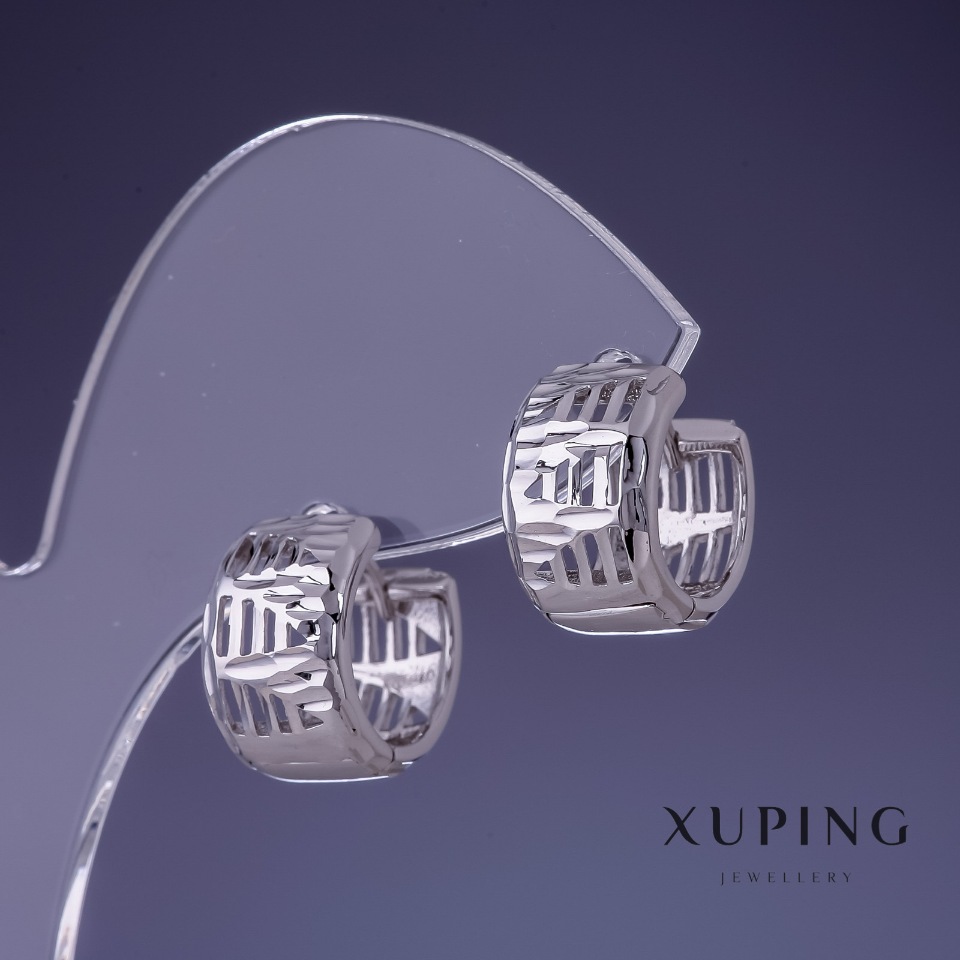 Сережки Xuping 13х9мм родій