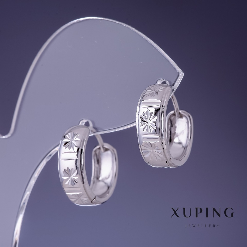 Сережки Xuping 6х15мм родій