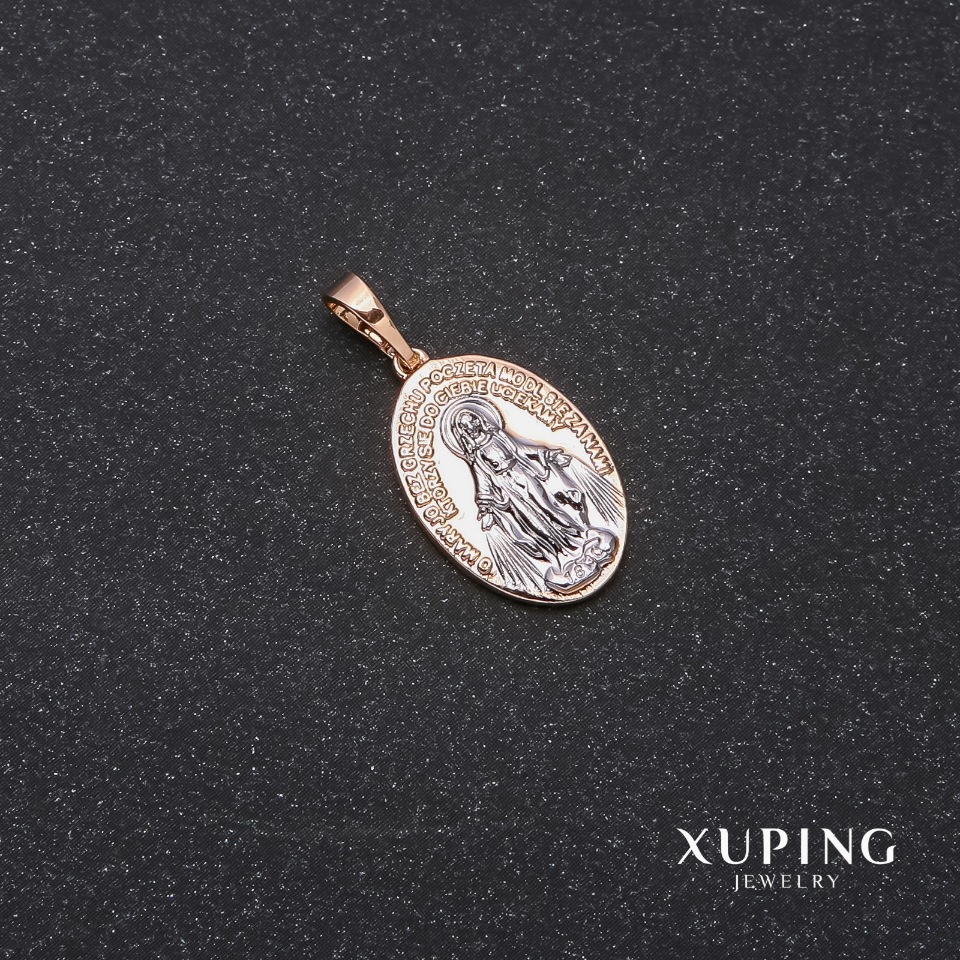 Кулон Xuping "O Maryjo bez grzechu poczeta" 12х18х25мм Родій, Позолота 18к