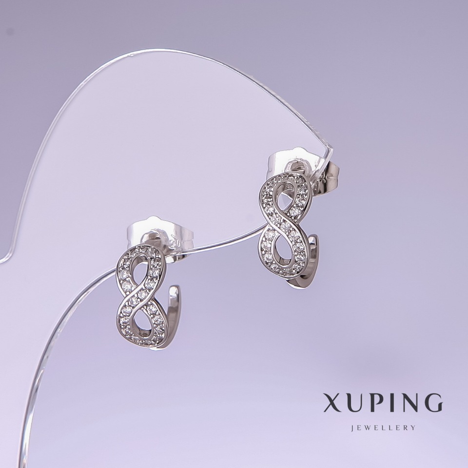 Сережки Xuping Нескінченність 13х5мм родій