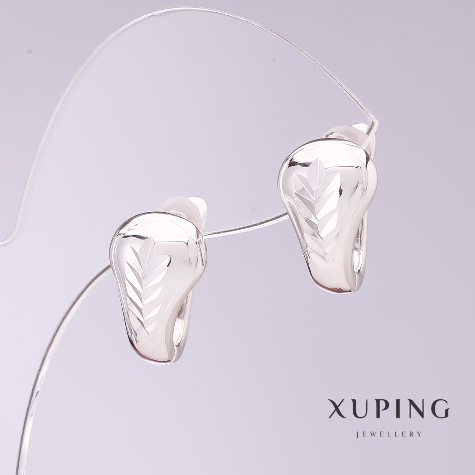 Сережки Xuping, діаметр 9мм, довжина 17мм родій
