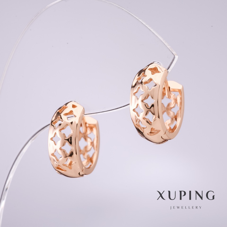 Сережки Xuping 14х6мм позолота 18к