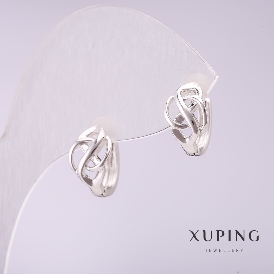 Сережки Xuping 11х8мм родій