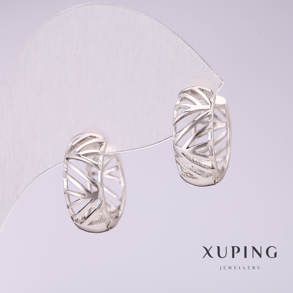 Сережки Xuping 6х14мм родій