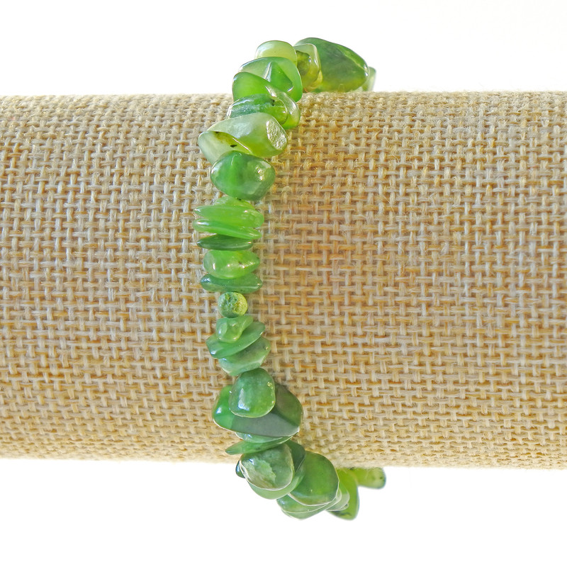 Браслет Жадеїт натуральний камінь крихта, діаметр 9х3мм+-, довжина 18см+- (стрейч)